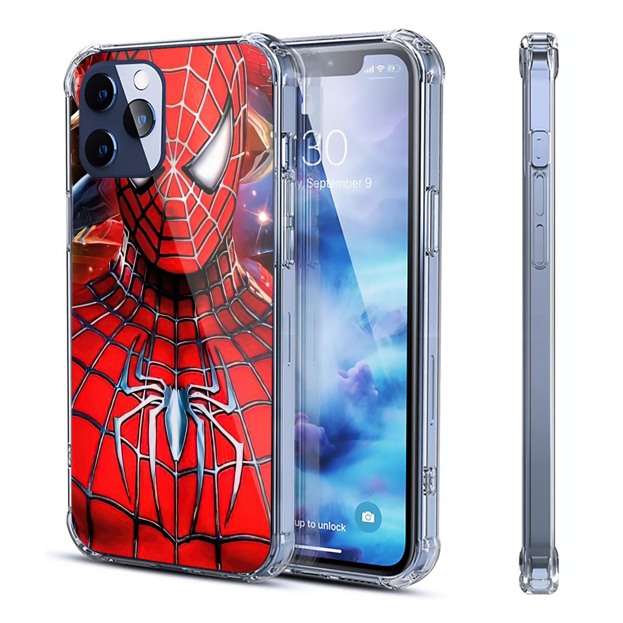（画像用） Spider Man スパイダーマン 【iPhone 12シリーズ対応】透明スマホケース（クリアソフトケース）